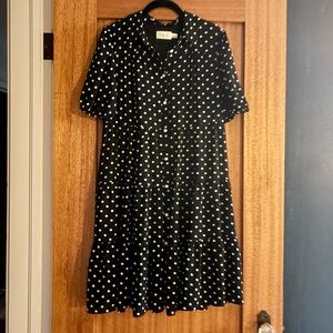 Eliza J Black & White Polka Dot Dress